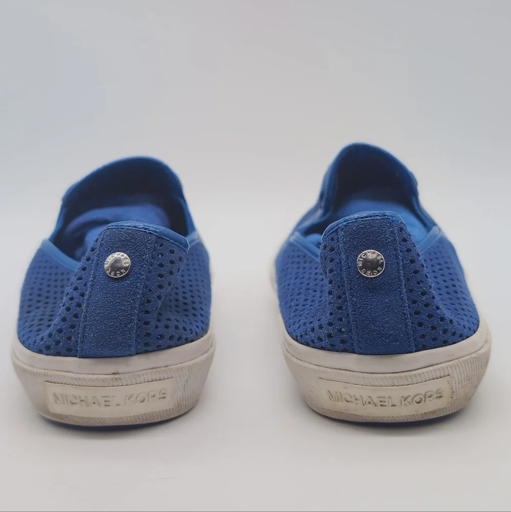 Michael Kors Blue Slip-On Perforated Sneakers Sz 9